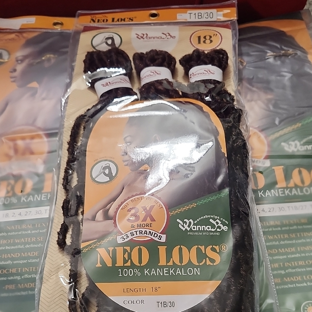 Four 3 bundle Packs Neo Locs 18" Hair Extensions - TB 1/30